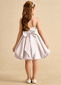 Azazie Davine Flower Girl Dresses Rose Petal A-Line Spaghetti Strap Matte Satin Dress image8