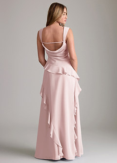 Azazie Sloane Bridesmaid Dresses Blushing Pink A-Line Sweetheart Neckline Chiffon Dress image2