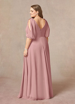 Azazie Bronwyn Mother of the Bride Dresses Dusty Rose A-Line V-Neck Ruched Chiffon Dress image9