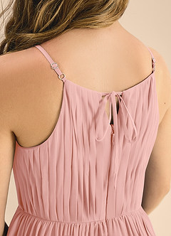 Azazie Elliora Junior Rosette A-Line Pleated Chiffon Dress image7