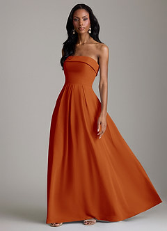 Azazie Lucienne Bridesmaid Dresses Paprika A-Line Strapless Chiffon Convertible Dress image5