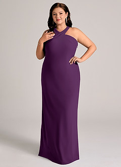 Azazie Doretta Brautjungfernkleider Meerjungfrau-Linie Plissee Chiffon Kleid Traube image9