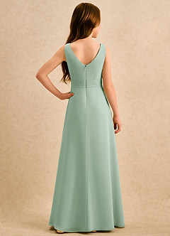 Azazie Chibi Girls Formal Flower Girl Dresses Agave A-Line Pleated Chiffon Dress image2