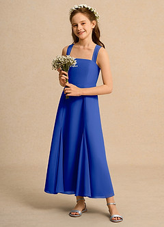 Azazie Tater Junior Formal Flower Girl Klänningar Klä A-Line i Chiffong Plisserad image6