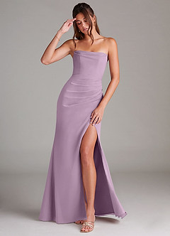 Azazie Leonis Bridesmaid Dresses Wisteria Sheath Strapless Chiffon Convertible Dress image1