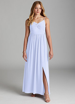 Azazie Zeya Junior Lavender A-Line Chiffon Dress image3