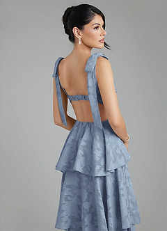 Azazie Jude Bridesmaid Dresses Dusty Blue A-Line Sweetheart Neckline Floral Burnout Dress image9