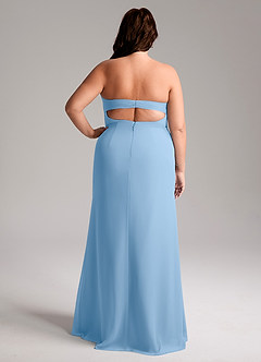 Azazie Leonis Bridesmaid Dresses Powder Blue Sheath Strapless Chiffon Convertible Dress image10