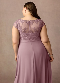Azazie Irmeli Mother of the Bride Dresses Dusty Rose A-Line Lace Chiffon Dress image14