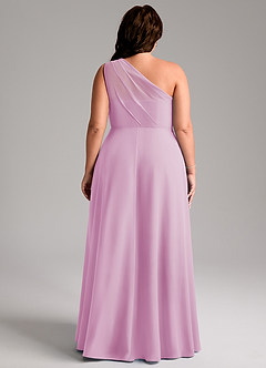 Azazie Phaedra Jurken voor bruidsmeisjes Jurk van Chiffon met A-Lijn One-Shoulder Snoep Roze image8