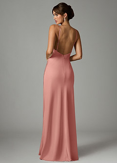 Azazie Stefania Robes de demoiselle d'honneur Robe Trapèze en Satin extensible Rosette image2