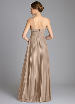 Azazie Mariana Bridesmaid Dresses Taupe A-Line Strapless Chiffon Dress image5