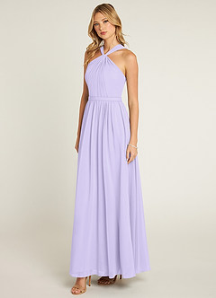 Azazie Jacey Bridesmaid Dresses Lilac A-Line Pleated Chiffon Dress image3
