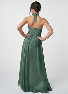 Azazie Hermione Junior Sea Moss A-Line Chiffon Dress image3
