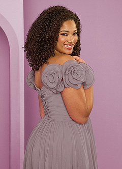 Barbie ♥ Azazie Bridesmaid Dresses Dusk A-Line Off the Shoulder Chiffon Convertible Dress image21