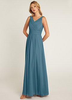 Azazie Pierrette Abiti da Damigella Abito A-Line in Chiffon Plissettato Bermuda image3