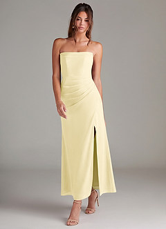 Azazie Leonis Bridesmaid Dresses Lemon Sorbet Mermaid Strapless Chiffon Convertible Dress image7