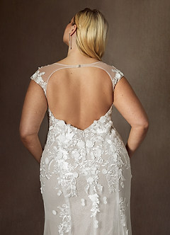Azazie Salina Abiti da Sposa Abito Sirena in Tulle con Scollo a Cuore e Paillettes Bianco Diamante image14