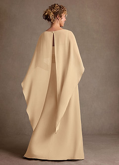 Azazie Marilla Mother of the Bride Dresses Champagne A-Line Pleated Chiffon Dress image3