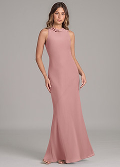 Azazie Allettie Jurken voor bruidsmeisjes Jurk van Chiffon met Zeemeermin Stoffige Roos image6