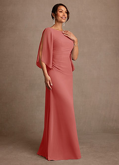 Azazie Anaheim Mother of the Bride Dresses Antique Rose A-Line Pleated Chiffon Dress image3
