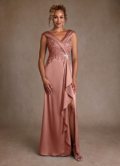 Azazie Santa Monica Klänningar till brudens mor Klänning A-Line i Spets Rosett image3