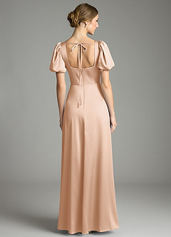 Azazie Fyona Bridesmaid Dresses English Rose A-Line Pleated Stretch Satin Dress image7