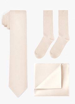 front Matching Skinny Tie & Pocket Square & Socks Set