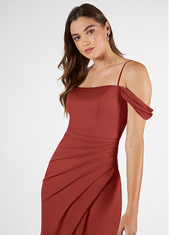 Azazie Kit Schlussverkauf Meerjungfrau-Linie Schulterfrei Gittergewebe Kleid Black image6