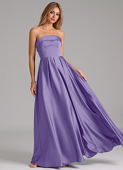 Azazie Lucienne Bridesmaid Dresses Tahiti A-Line Strapless Stretch Satin Convertible Dress image8