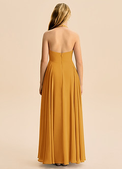 Azazie Kady Junior Butterscotch A-Line Sweetheart Neckline Chiffon Dress image2