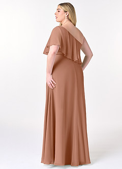 Azazie Lizzy Bridesmaid Dresses Bronzer A-Line One Shoulder Chiffon Dress image11
