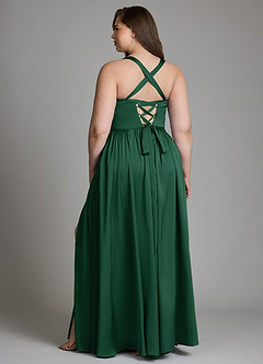 Azazie Francis Bridesmaid Dresses Dark Green A-Line Corset Stretch Satin Dress image10
