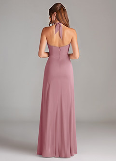 Azazie Elliana Bridesmaid Dresses Vintage Mauve Sheath Side Slit Stretch Satin Dress image6