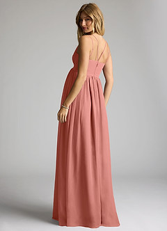 Azazie Emree Brautjungfernkleider für Schwangere A-Linie Chiffon Bodenlänge Kleid image5