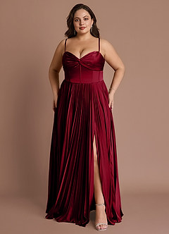 Styla Merlot Pleated Maxi Dress image11