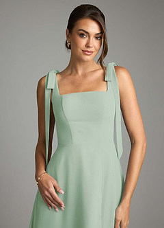 Azazie Debra Bridesmaid Dresses Agave A-Line with Pockets Chiffon Convertible Dress image2