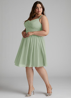 Azazie Angie Bridesmaid Dresses Dusty Sage A-Line Corset Chiffon Dress image13