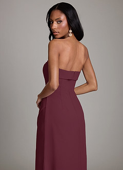 Azazie Aretha Brudepigekjoler En streg Stropløs Chiffon Gulv-længde Kjole image4