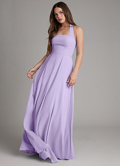 Azazie Irina Bridesmaid Dresses Lilac A-Line Pleated Chiffon Dress image2