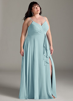 Azazie Akita Robes de demoiselle d'honneur Robe Trapèze en Mousseline de soie Verre De Mer image7