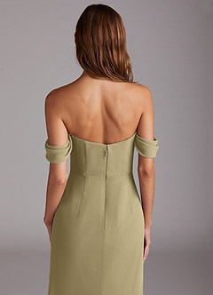 Azazie Saige Bridesmaid Dresses Moss Green A-Line Off the Shoulder Chiffon Convertible Dress image6