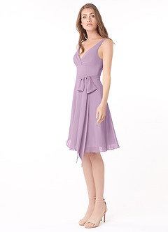 Azazie Diana Vente finale Robe A-ligne en Mousseline de soie Plissée Glycine image4