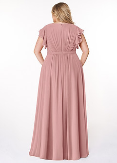 Azazie Daphne Modest Bridesmaid Dresses A-Line Ruffled Chiffon Floor-Length Dress image2