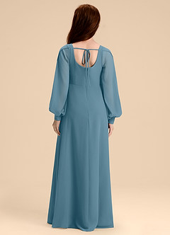 Azazie Bondi Junior Bermuda A-Line Blouson Chiffon Dress image2