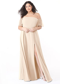 Azazie Sue Bridesmaid Dresses White Alabaster A-Line Off the Shoulder Chiffon Convertible Dress image11