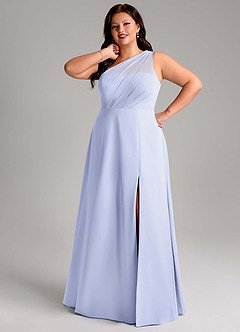 Azazie Phaedra Bridesmaid Dresses Lavender A-Line One Shoulder Chiffon Dress image13