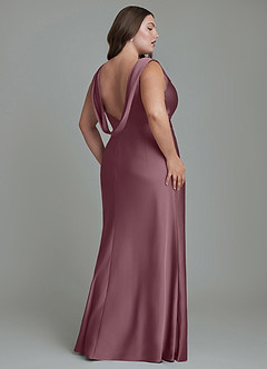 Azazie Kieryn Bridesmaid Dresses Amethyst Mermaid Pleated Stretch Satin Dress image8