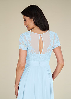 Azazie Annette Mother of the Bride Dresses Sky Blue A-Line Lace Chiffon Dress image6