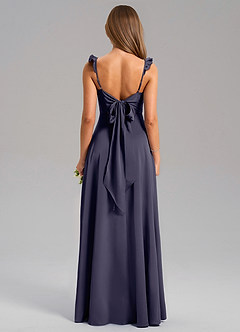 Azazie Everett Bridesmaid Dresses Stormy A-Line Stretch Satin Dress image2